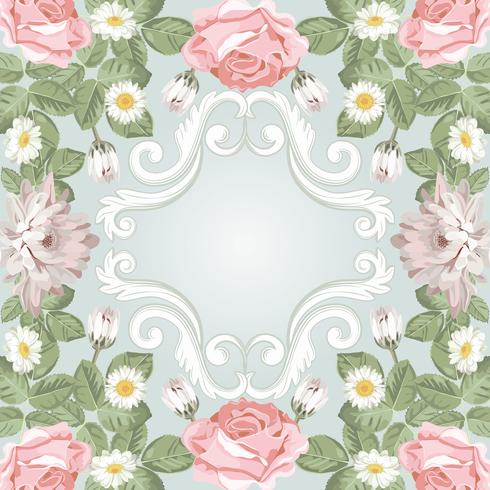 Beautiful floral frame. Template for your text or photo vector