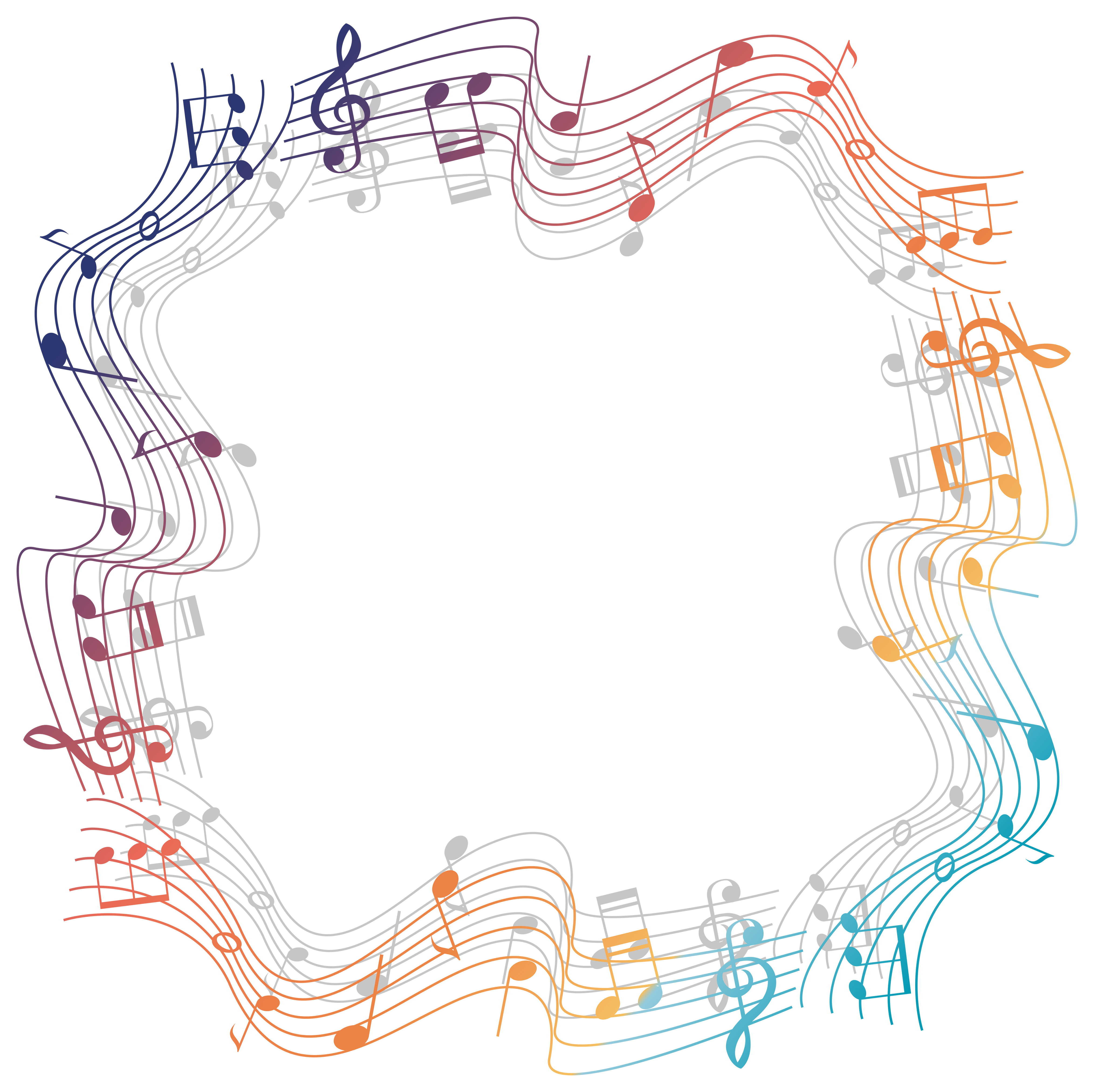 Border template with colorful musicnotes 445115 - Download Free Vectors