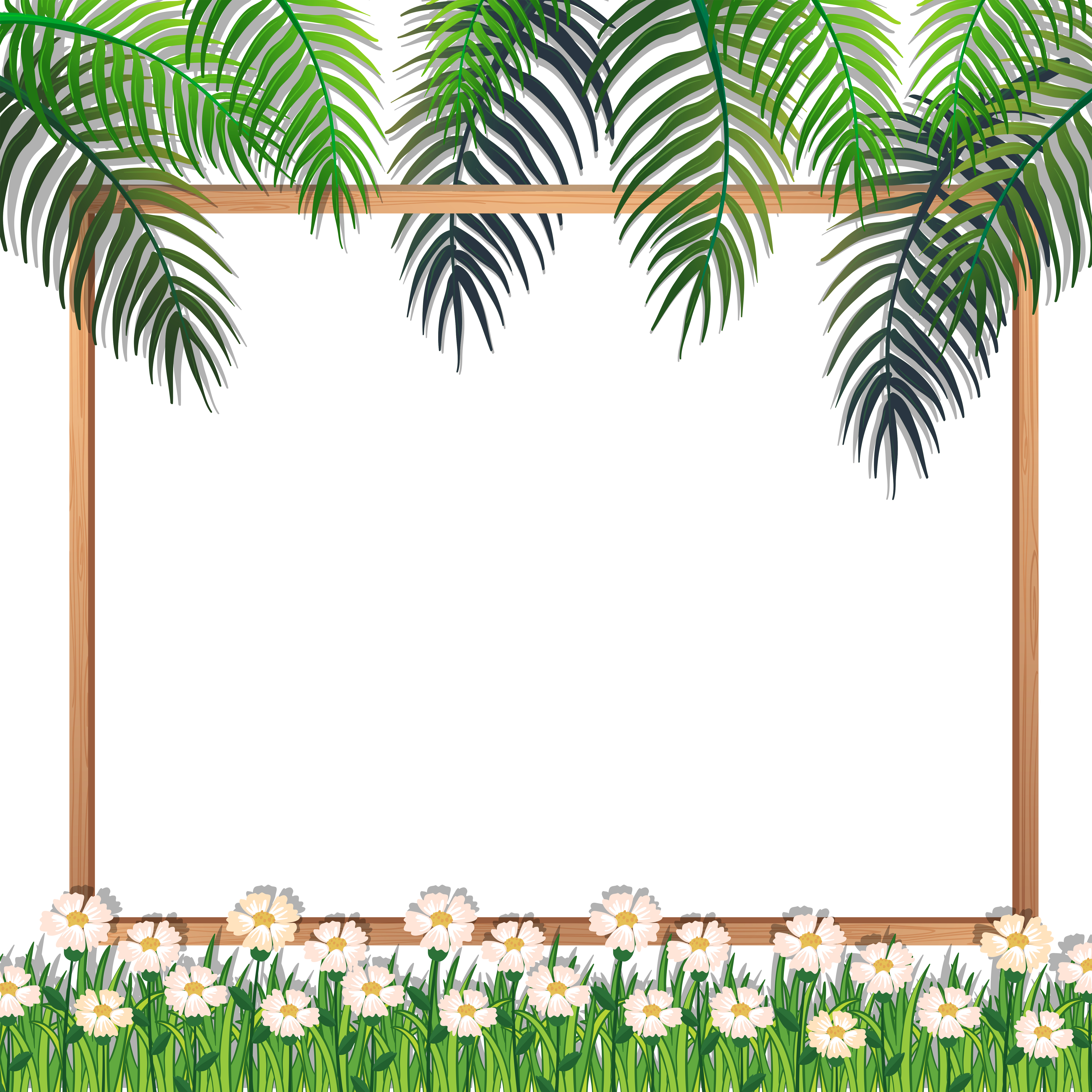  Nature  Frame  with Flowers and Leaf Download Free  Vectors 