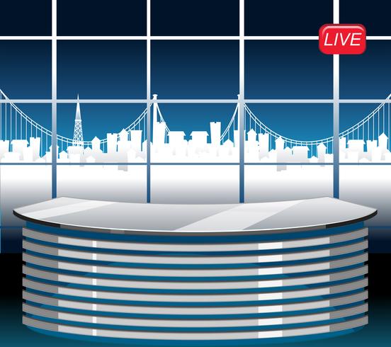 A modern news studio background vector