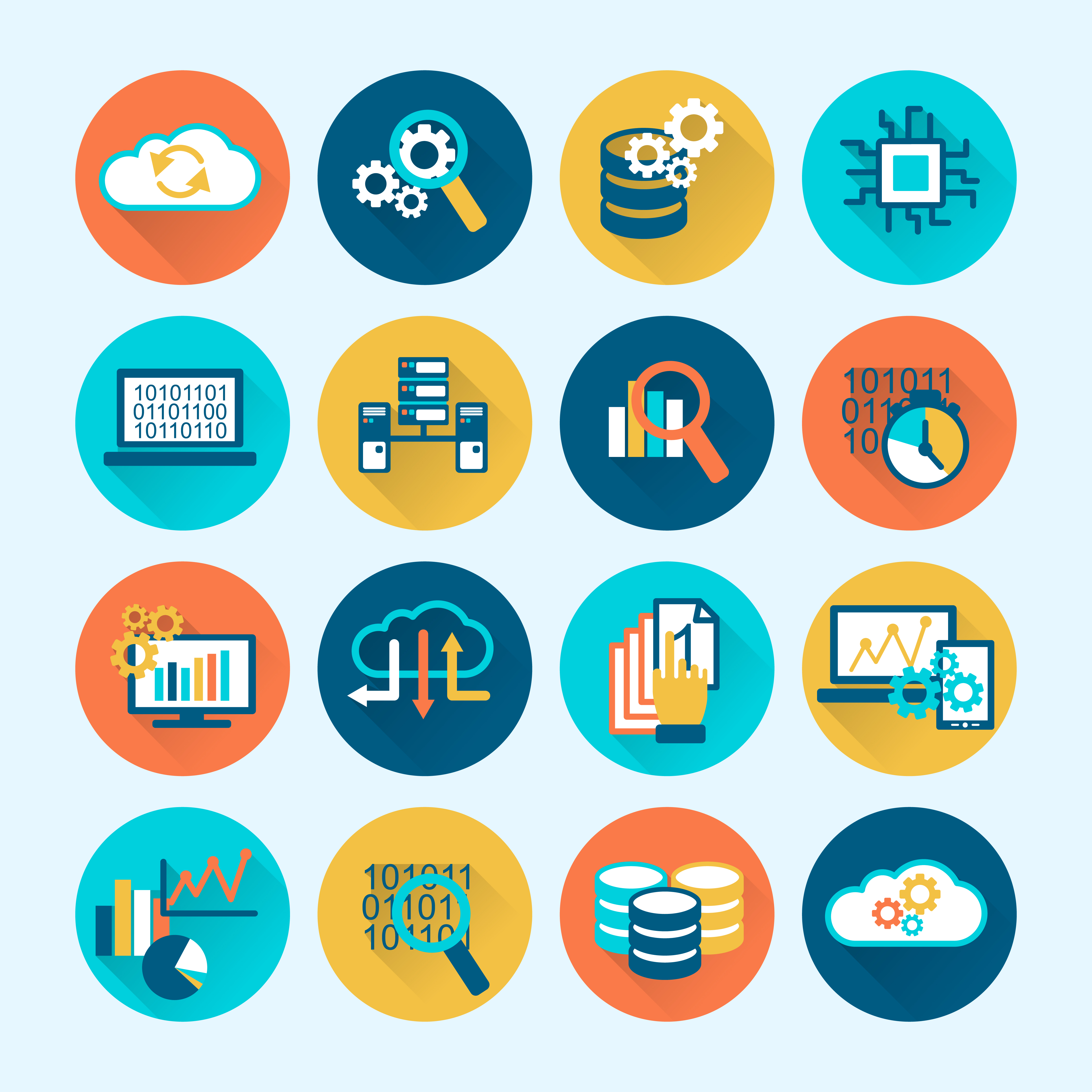 Download Database Analytics Icons Flat - Download Free Vectors ...