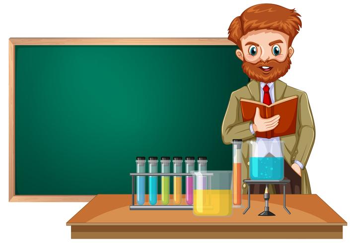 A science teacher in classroom vector