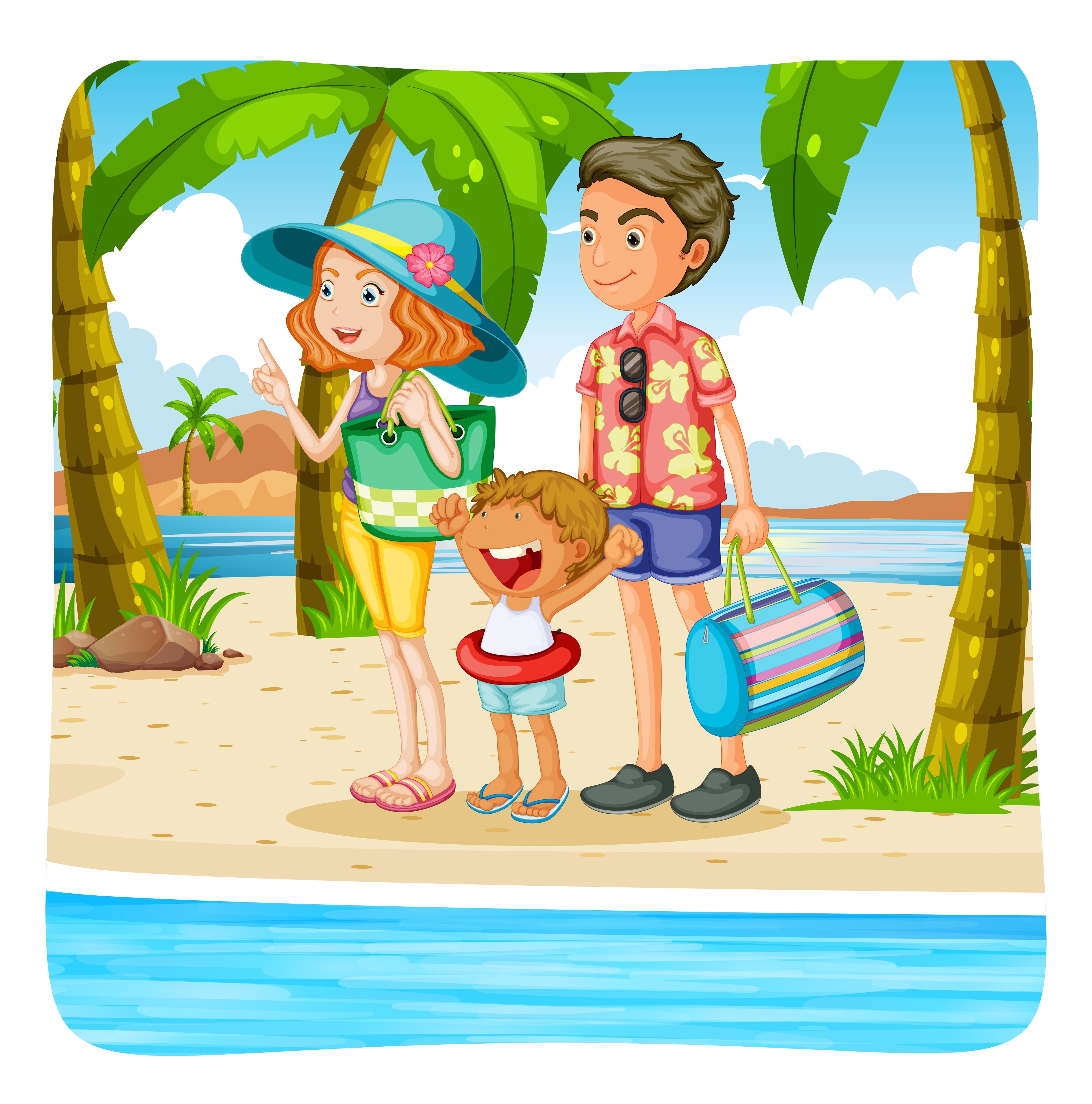 Download Family taking vacation on the beach 445216 - Download Free ...