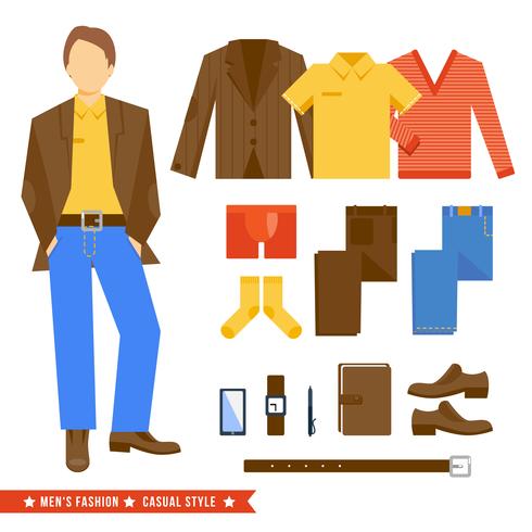 Hombre de negocios ropa iconos vector