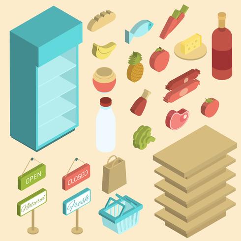 Supermarket Icon Isometric vector