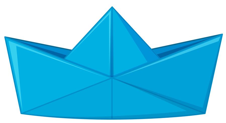 Papel azul doblado en forma de sombrero vector