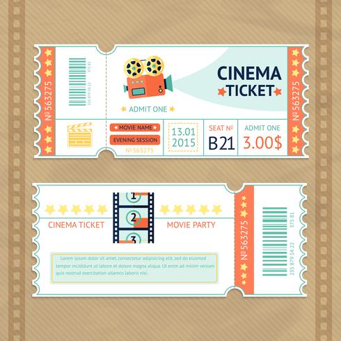 Cinema Tickets Set vector