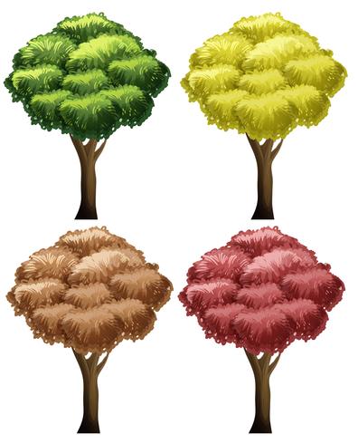 Set of different tree vector