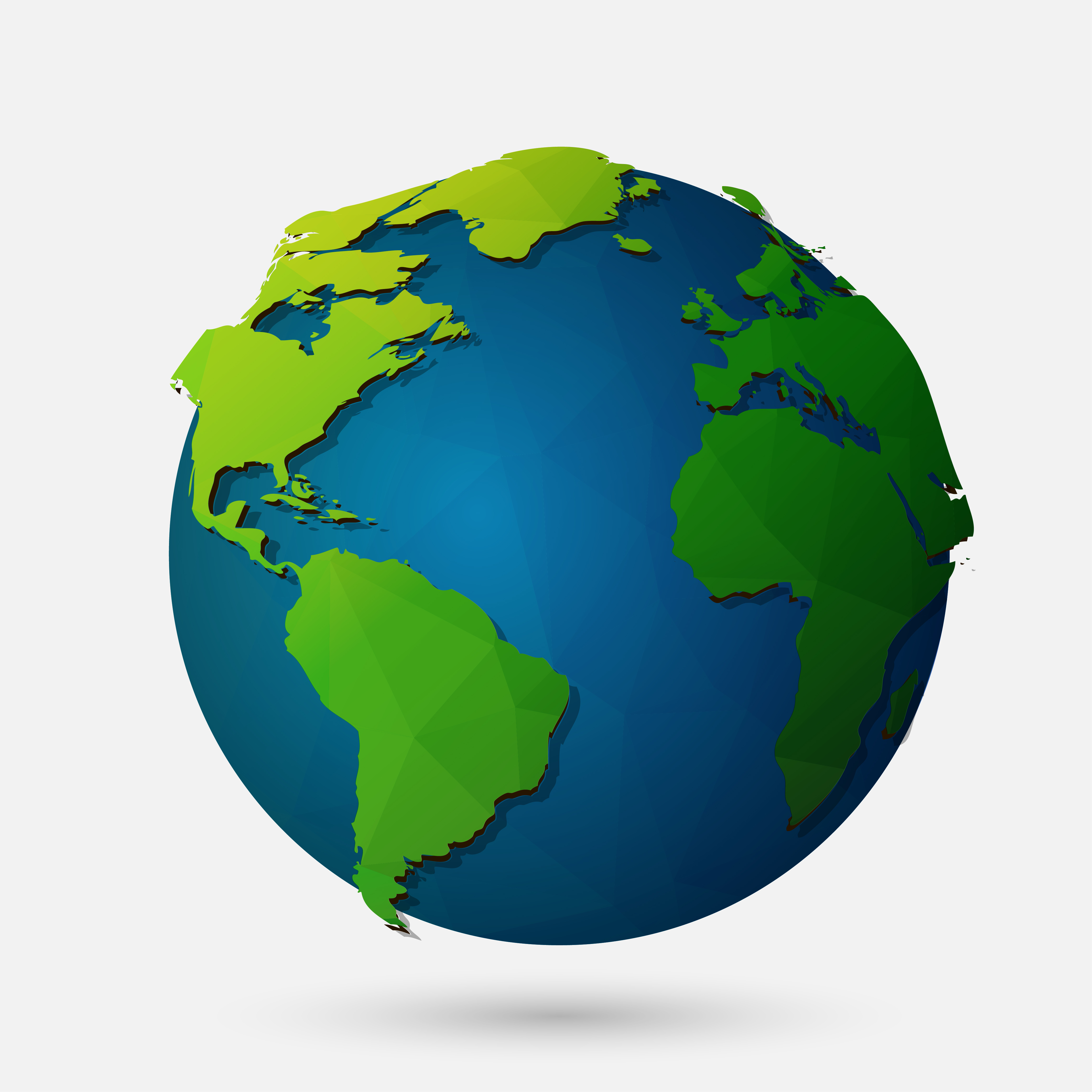 Vector low poly earth illustration. Polygonal globe icon