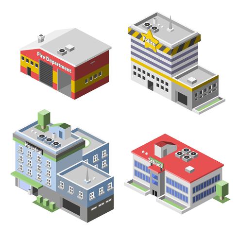 Government Buildings Set vector