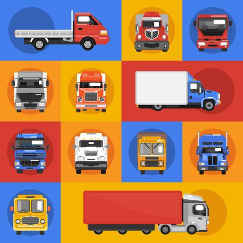 Truck Icons Flat vector