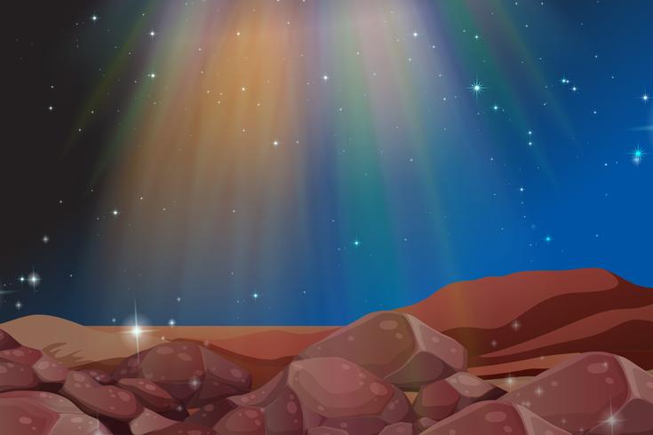 Spectrum light on sky at night vector