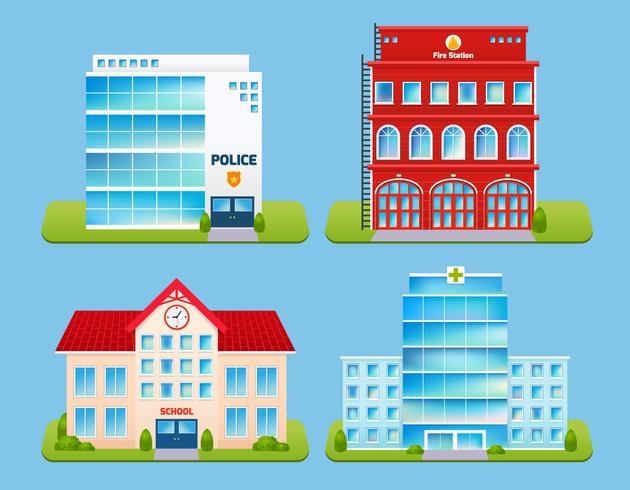 Buildings Emblems Set vector