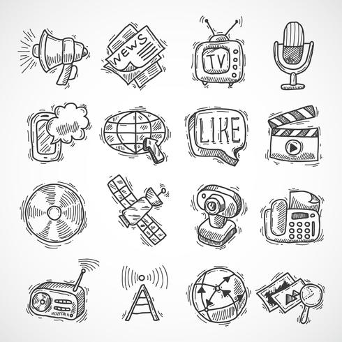 Conjunto de iconos de medios vector