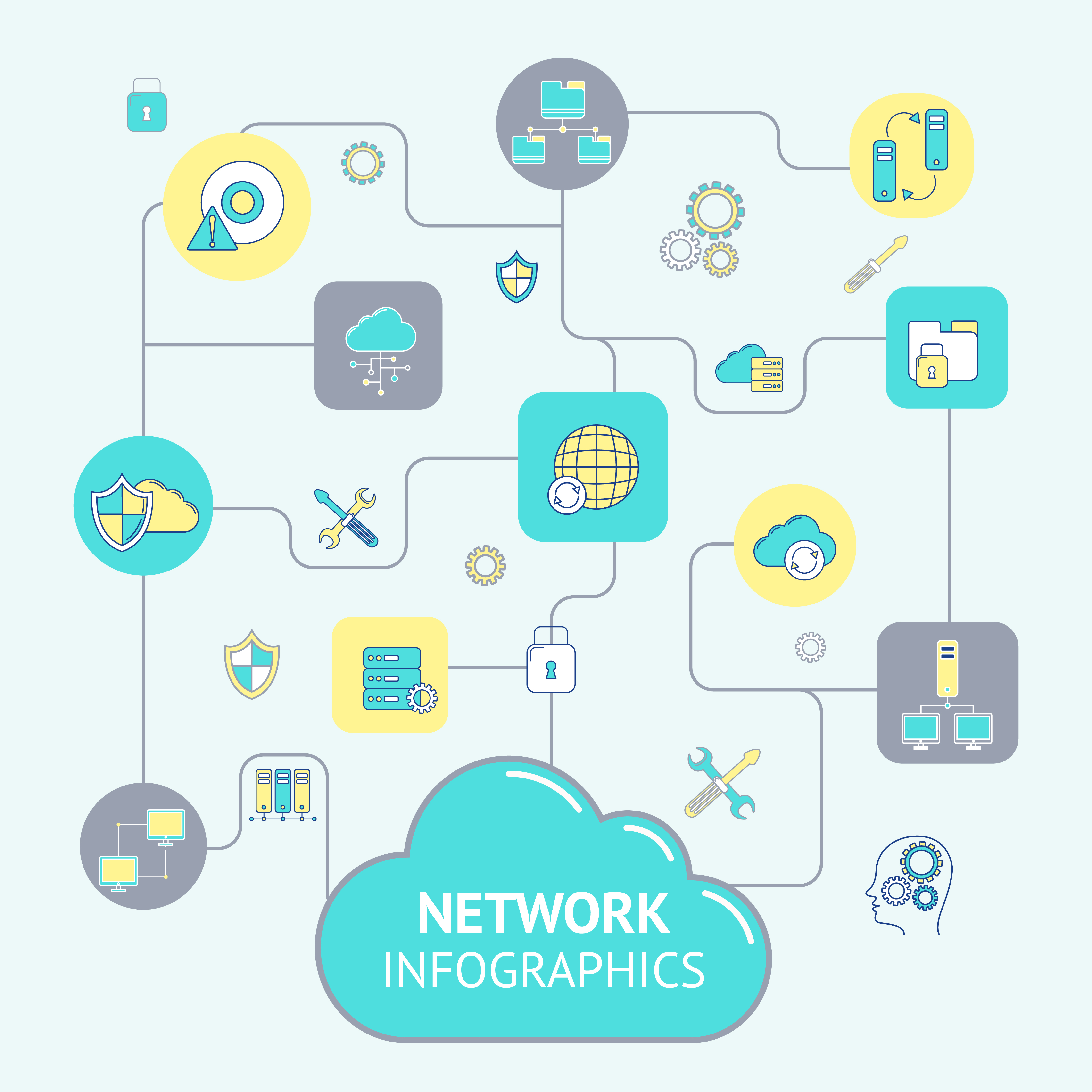 Network And Server Infographics 445447 Vector Art at Vecteezy