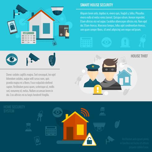 Home security banner set vector