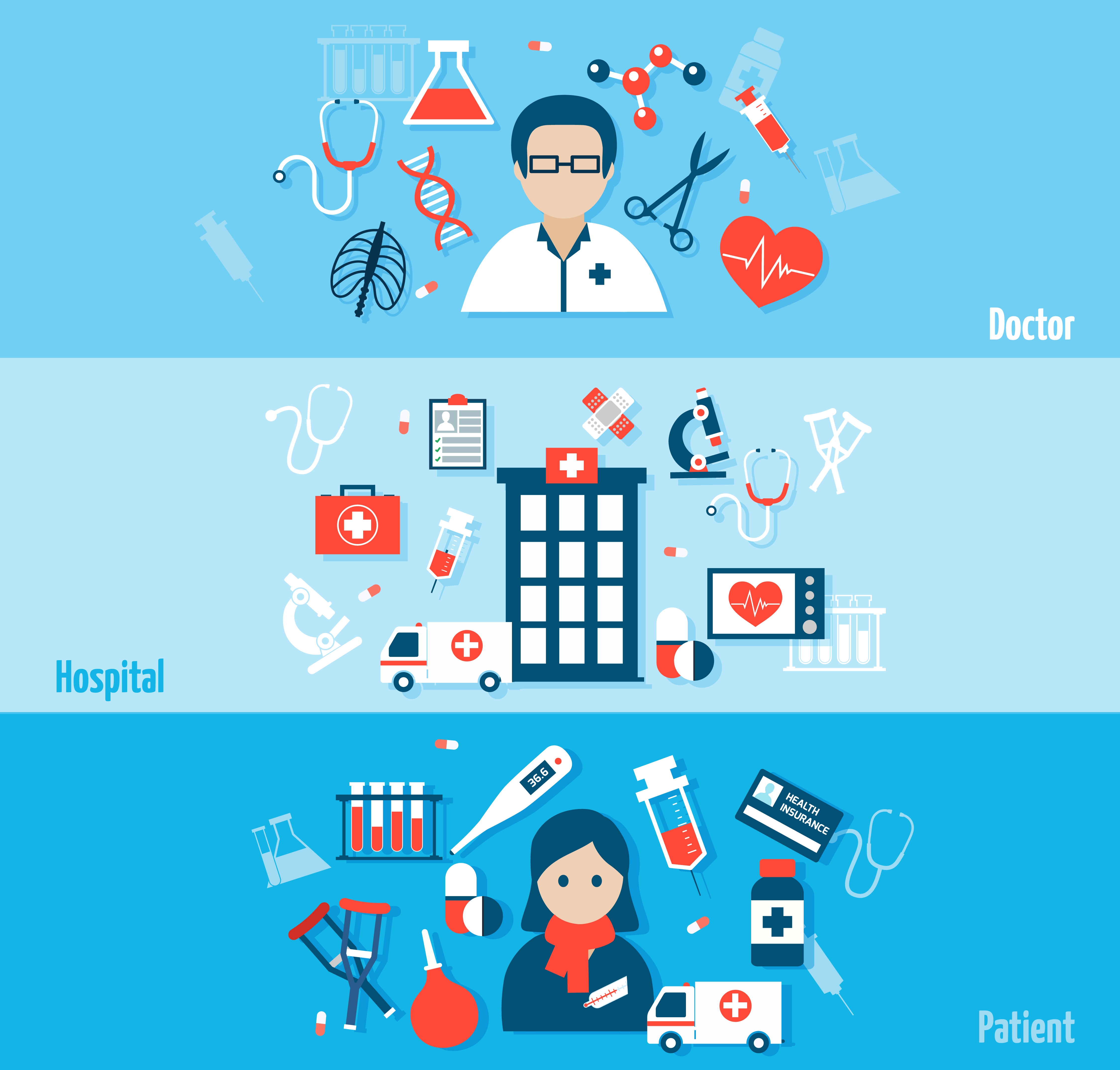 Medical Flat Banners Set 445483 Vector Art at Vecteezy