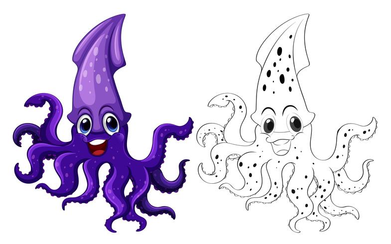 Animal outline for squid vector