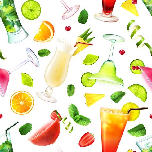Cocktail seamless pattern vector