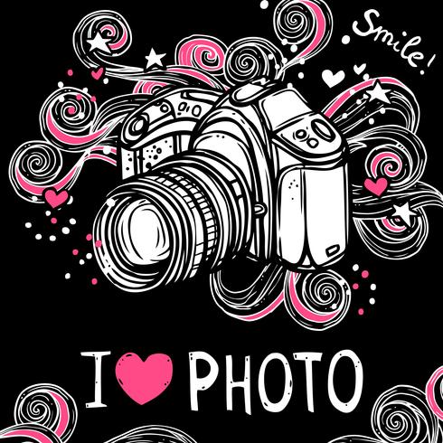 Camera Design Black Background vector