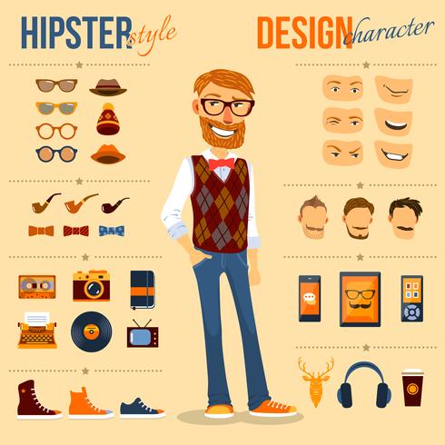 Hipster Character Pack vector