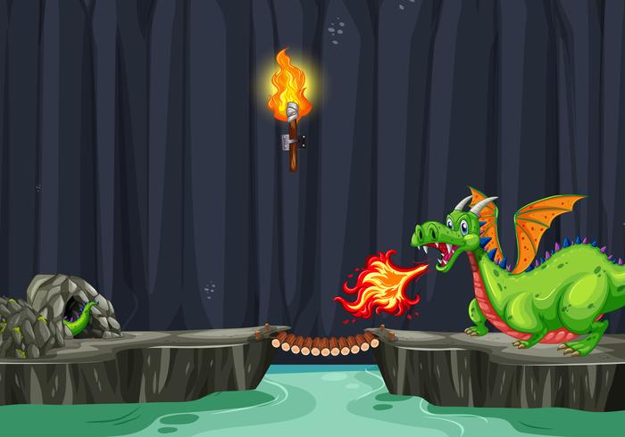 A Scary Dark Dragon Cave  vector