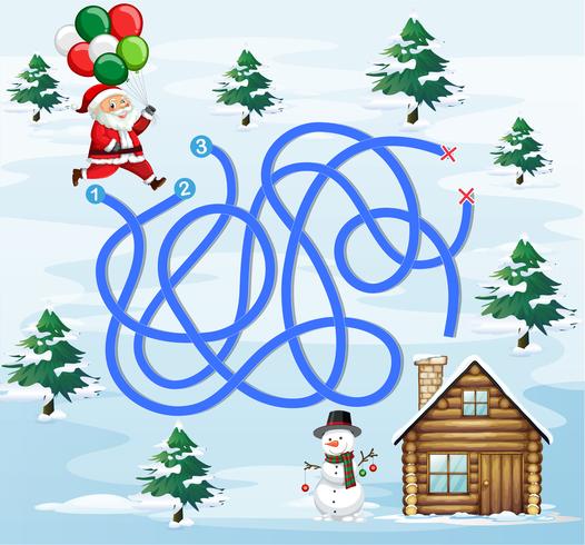 Santa finding way home vector
