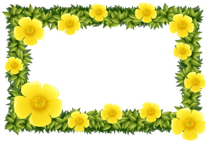 Frame design with yellow flowers vector