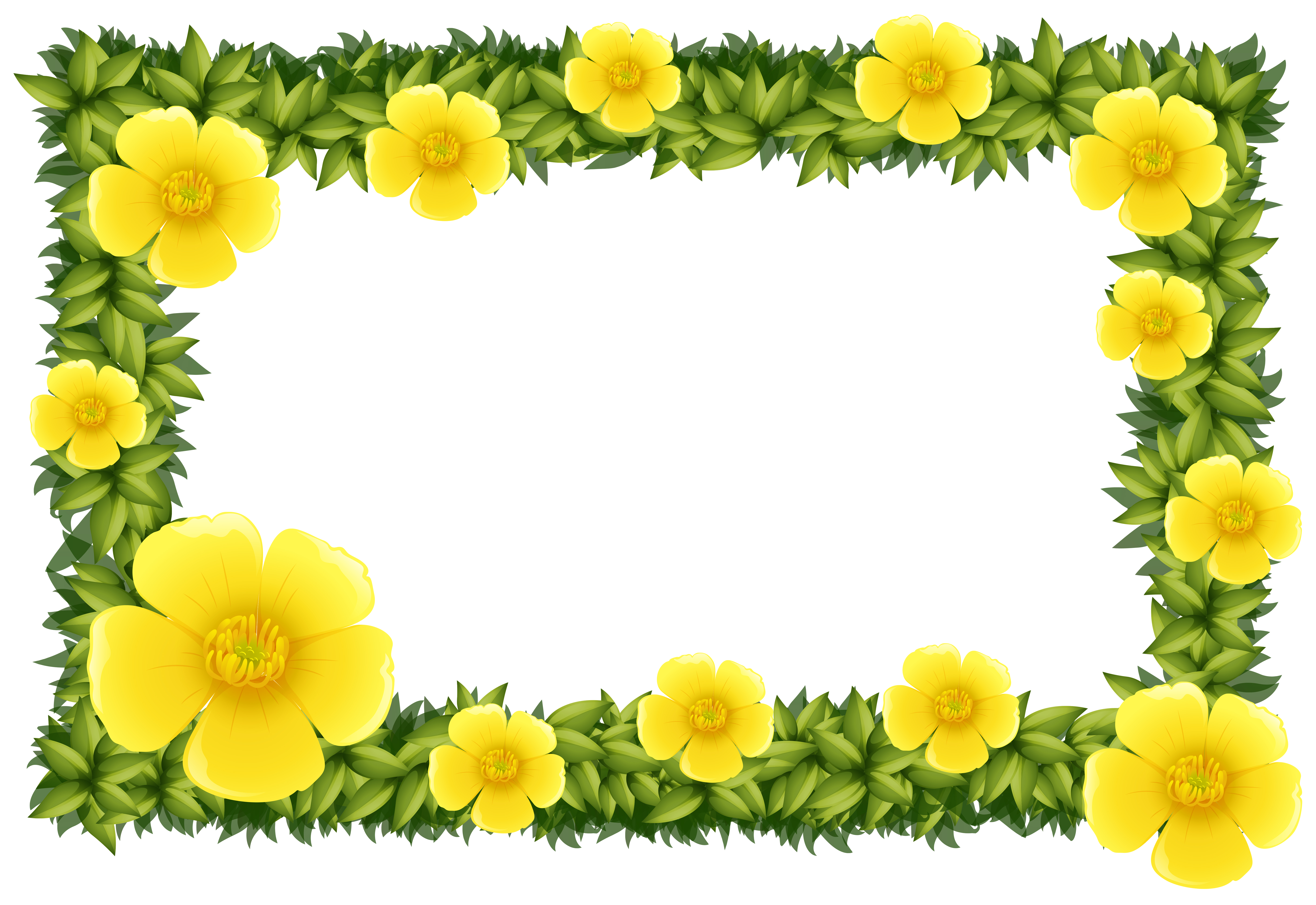  Frame design  with yellow flowers Download Free Vectors 