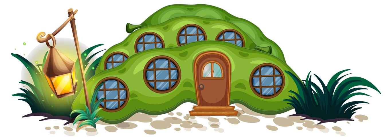 Casa de guisantes con ventanas redondas. vector