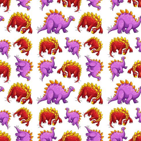 Dinosaur on seamless pattern vector