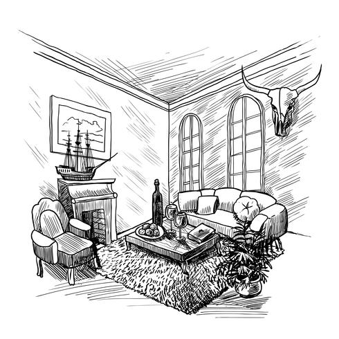 Room Sketch Background vector