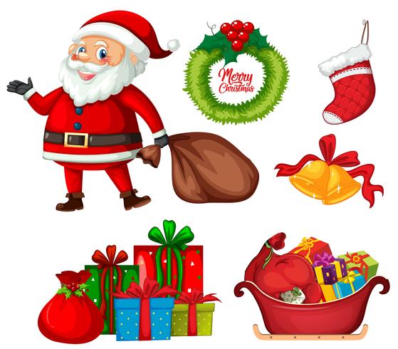 Set of christmas element vector