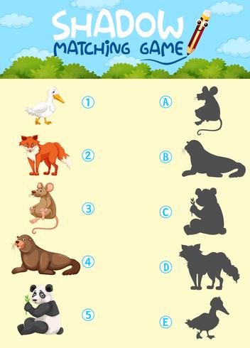 Shardow matching game template vector