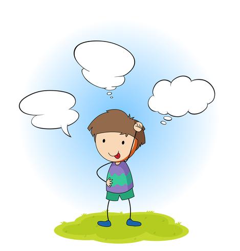 A boy with speech balloon vector