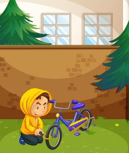 Man stealing bike in the park vector