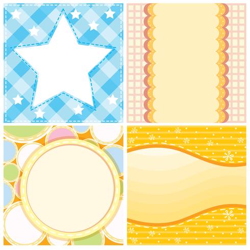 Four different background template for papers vector