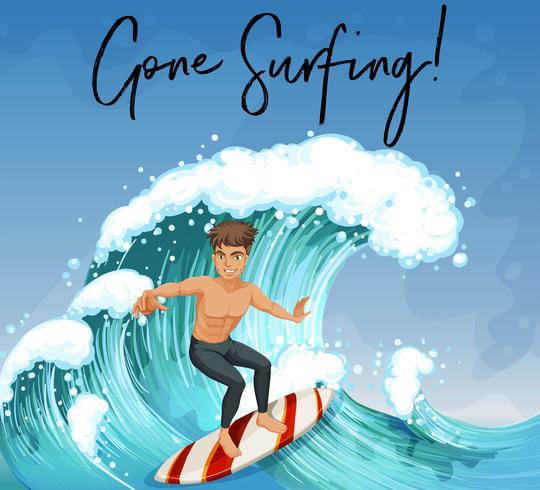 Man surfing in ocean vector