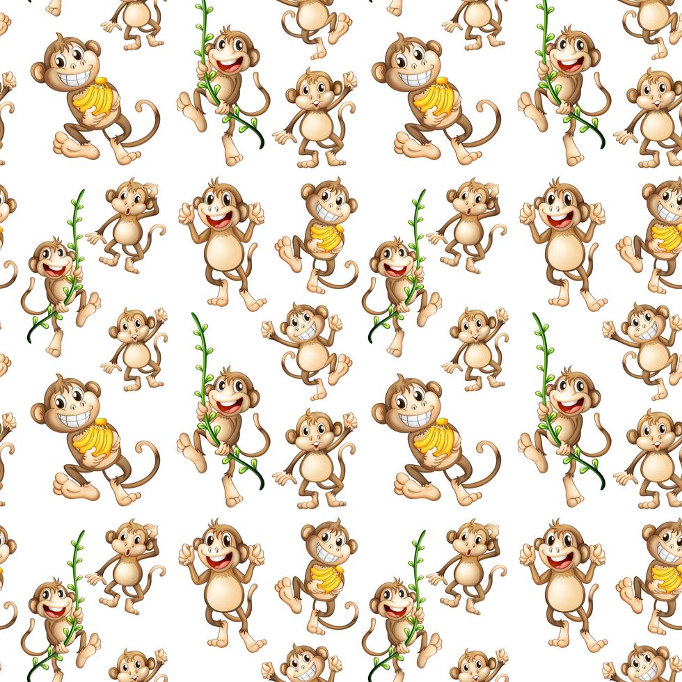 Happy monkey seamless pattern 445816 Vector Art at Vecteezy