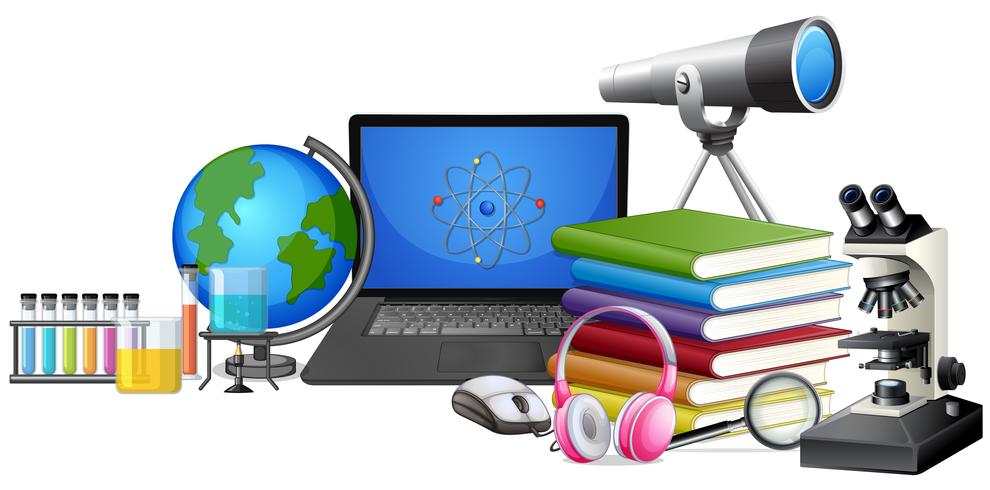 Set of learning equipment vector