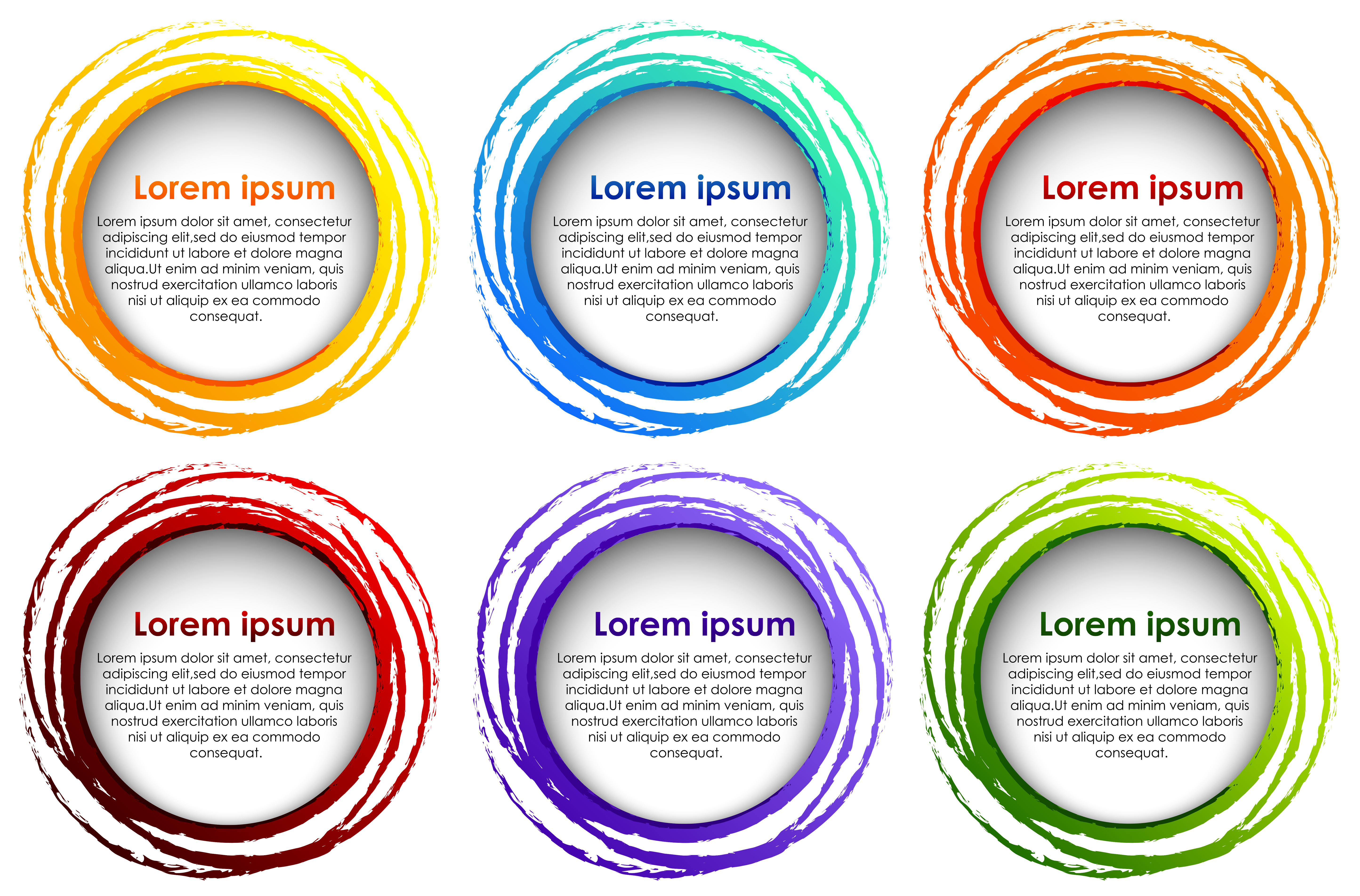 Round border template in six colors 445881 Vector Art at Vecteezy