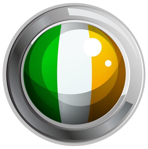 Ireland flag on round badge vector