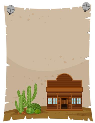 Plantilla de papel con tienda de madera. vector