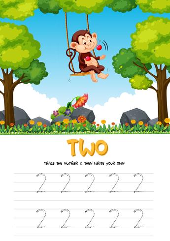 Number five tracing worksheets vector