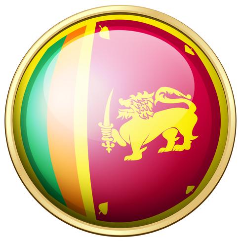 Bandera de Sri Lanka en botón redondo vector