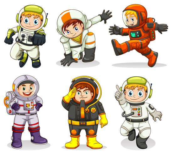 Conjunto de personaje astronauta. vector