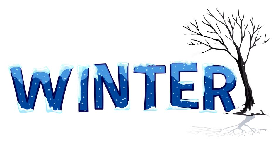 Font design with word winter vector