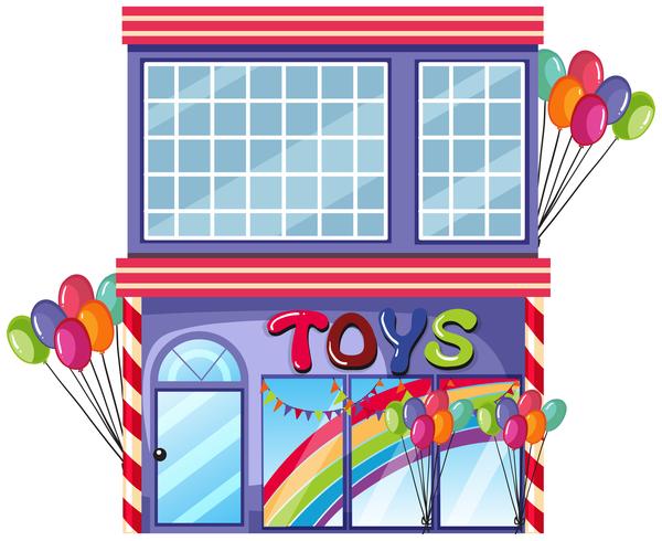 A toy shop on white background vector