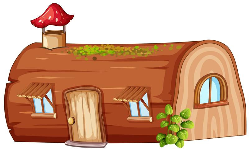 Log house on white background vector