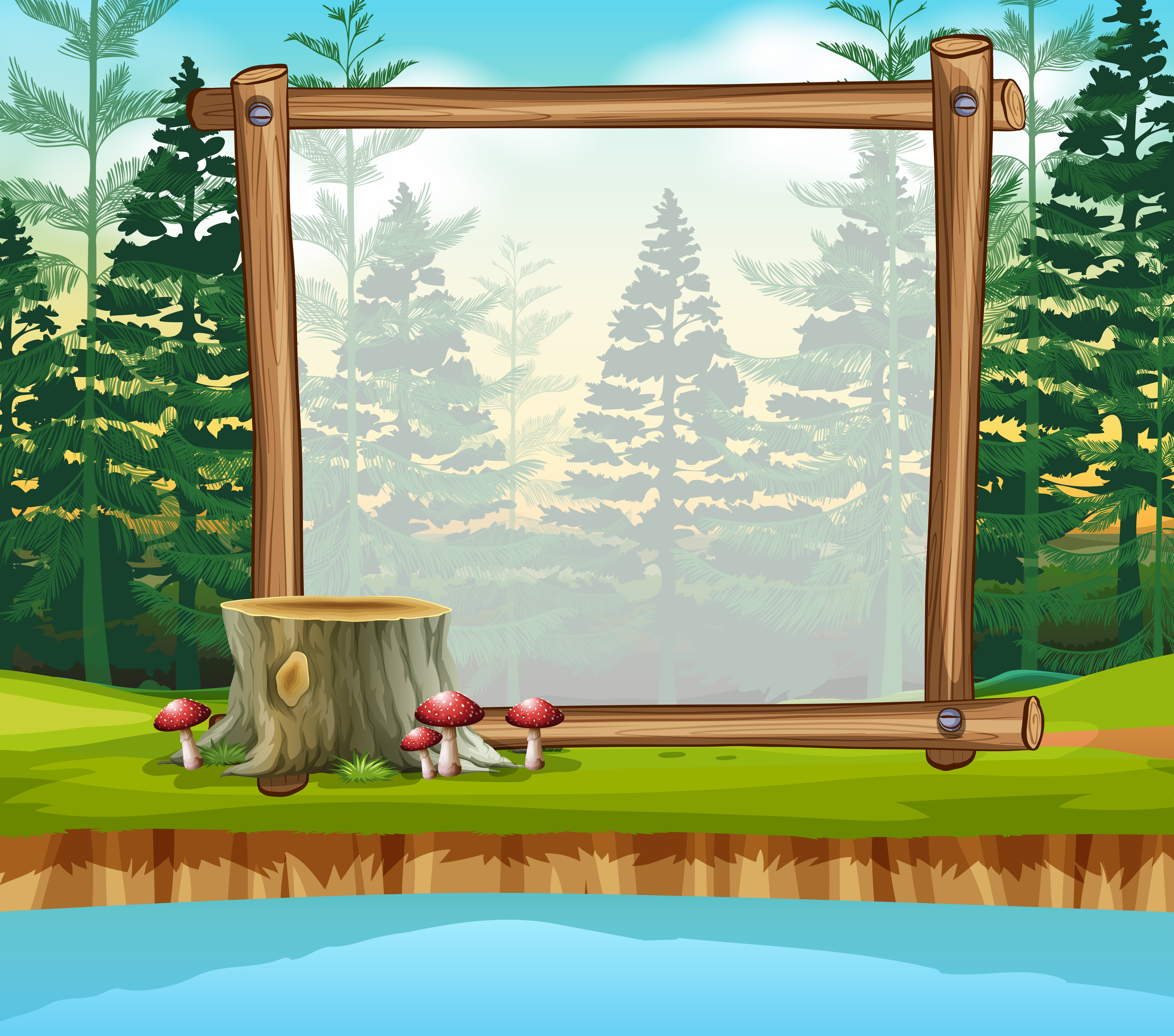 Download Border template with pine forest in background - Download ...